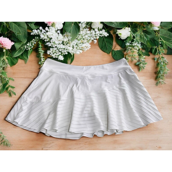 Lija Pants - Lija White Tennis Golf Skort Sz Large Stretch Full Skirt Athletic Athleisure